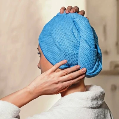 Afbeelding van Silva Microvezel Haarhanddoek Waterabsorberend 2 Stuks Blauw