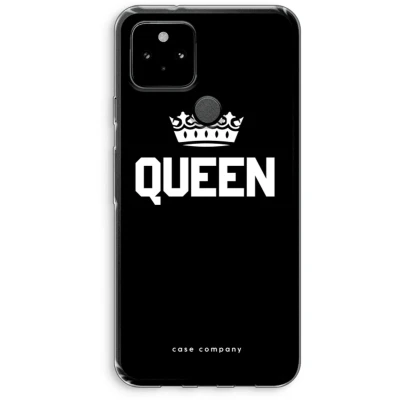 Afbeelding van Case Company® hoesje geschikt voor Google Pixel 5 Queen zwart Soft Cover Telefoonhoesje Bescherming aan alle Kanten en Schermrand