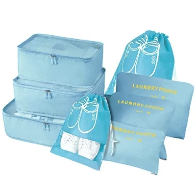Afbeelding van Vicloon Reisorganizer, 8 stuks bagage organizers voor op reis, verschillende maten waterdichte kubus reistassen het opbergen
