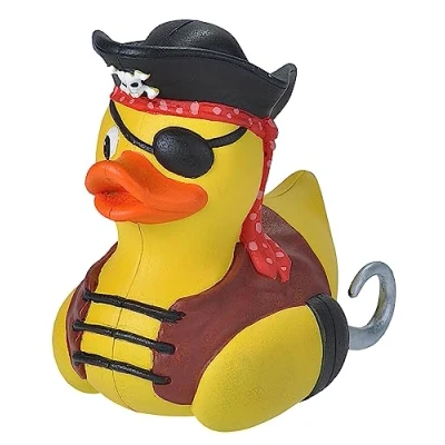 Afbeelding van Wild Republic Rubber Duck Piraat, rubberen eend, badspeelgoed, cadeau idee voor baby&#039;s, plastic geweldig kinderen en volwassenen, 10 cm
