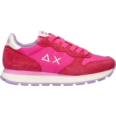 Afbeelding van Sun68 ALLY Solid Sneakers laag, Dames, Maat: 38, Roze Veloursleer
