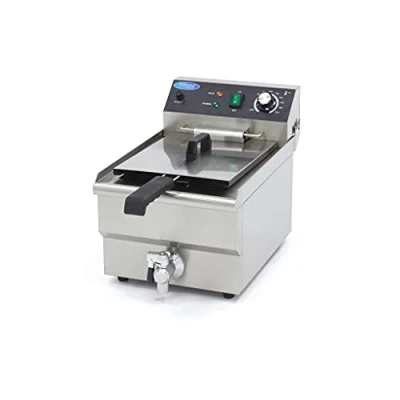 Afbeelding van Maxima Frituurpan 13 L 1 Mand met Tapkraan Friteuse 1,1 KG Frites Professioneel RVS Frituur Pan liter