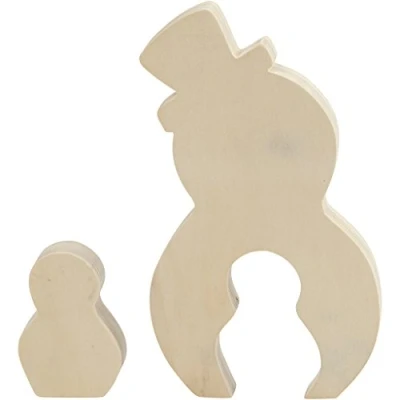 Afbeelding van Sneeuwpop, h: 7,7+20 cm, b: 5,3+11,3 triplex, 1set, diepte 2 cm