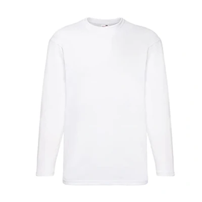 Afbeelding van Fruit Of The Loom Valueweight T shirt met lange mouwen voor heren, Wit wit, XL