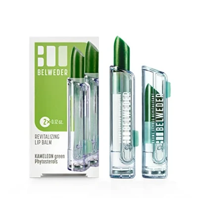 Afbeelding van BELWEDER 2 fytosterolen revitaliserende lippenbalsems beschermend, hydraterend, rustgevend, regenererend kleurrijke kameleon groene balsem sticks van 3,5 g