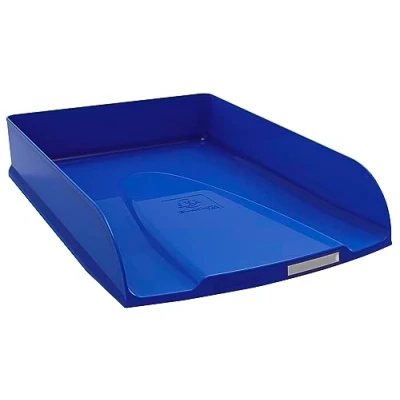 Afbeelding van Exacompta Ref. 11124D 1 brievenbakje COMBO STYLI Néo Deco voor documenten in A4+ formaat afmetingen 34 x 25 6,5 cm etikethouder geschikt 500 vel kleur Frans blauw
