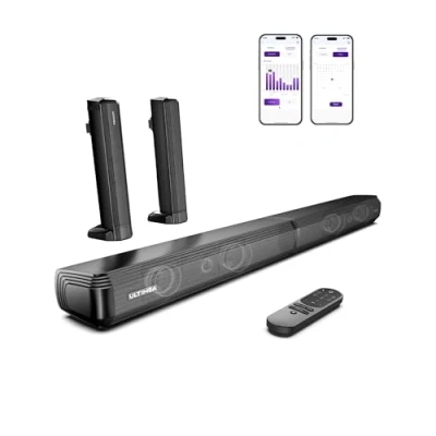 Afbeelding van ULTIMEA soundbar 2,2 ch voor tv, afneembare 2 in 1 tv Bluetooth 5.3, 3 equalizer modi en luidsprekers instelbaar afhankelijk van de bas, ARC/optisch/aux,