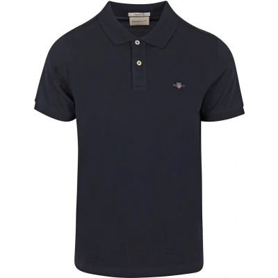 Afbeelding van Gant Shield Piqué Poloshirt Regular Fit 100% Katoen Donkerblauw (navy) Maat L