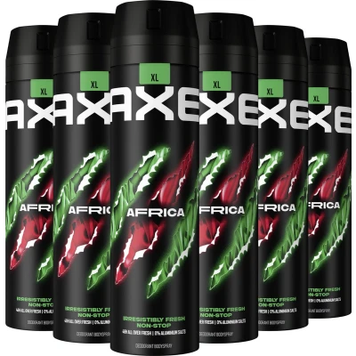 Afbeelding van 6x Axe Deodorant Bodyspray Africa 200 ml