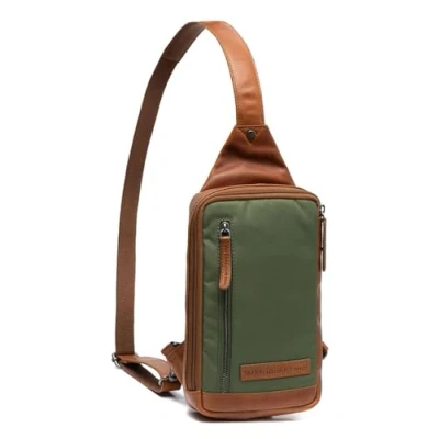 Afbeelding van The Chesterfield Brand Leren Crossbody Tas Olijfgroen Salla