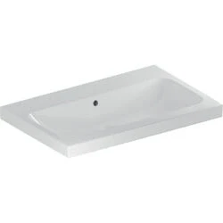 Afbeelding van Geberit iCon Light wastafel wit (75 x 48 cm) zonder kraangat, met
