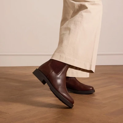 Afbeelding van Manfield Dames Bruine leren chelsea boots Maat 36