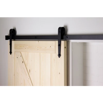 Afbeelding van Wovar Zwart Schuifdeursysteem met Rails Rustiek Model Compleet 200 cm Per Set