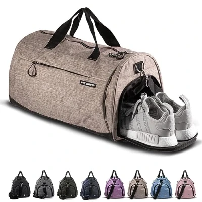 Afbeelding van Fitgriff® sporttas en reistas voor dames heren met schoenenvak vak nat gebruik, sport, fitness reizen, gymtas, Zand