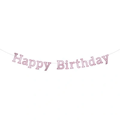 Afbeelding van Folat Letterslinger Glossy Pink Happy Birthday 3 meter