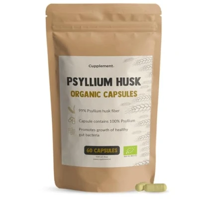 Afbeelding van Cupplement Psylliumvezels 100 Capsules Psyllium Husk Biologisch Geen Poeder of Tabletten Vlozaad Supplement Superfood Vezel Supplementen Vezels