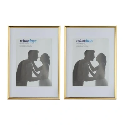 Afbeelding van Relaxdays fotolijst 20x30 wissellijst fotokader passe partout 2 lijstjes foto&#039;s goud