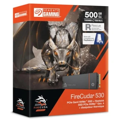 Image de Disque dur SSD interne Seagate FireCuda 530 Heatsink 500 Go Noir