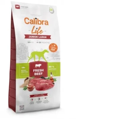 Afbeelding van 12kg Calibra Life Junior Large Breed met vers rundvlees hondenvoer droog