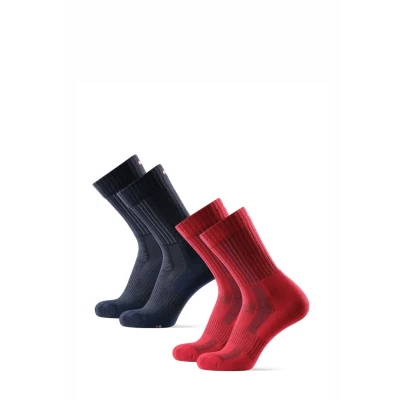 Afbeelding van Danish Endurance Premium Hiking 2 PACK Sportsokken, Heren, Maat: 39 42, Multicolor navy blue red