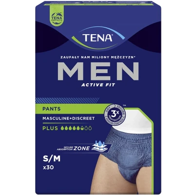 Afbeelding van TENA MEN ACTIVE FIT PANTS PLUS MAAT S/M INCONTINENTIE BROEKJES PAK 30 STUKS