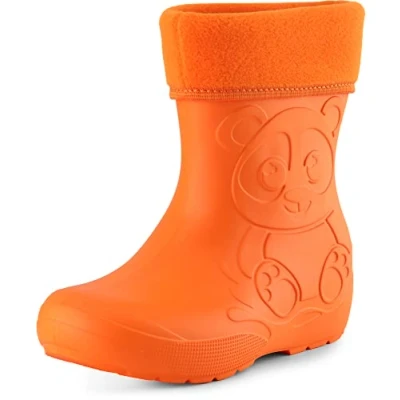 Afbeelding van Ladeheid LA CA FrogWinter Kinder Regenlaarzen Rubber met Binnenschoen EVA Wasbare Oranje/Grijs 32/33