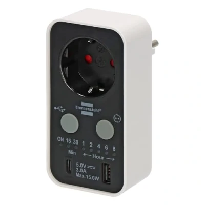 Afbeelding van Brennenstuhl countdown timer met USB A en C