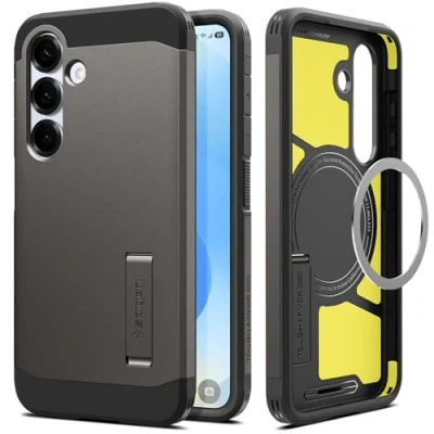 Afbeelding van Spigen Hoesje Geschikt voor Samsung Galaxy S25 Plus Tough Armor Mag grijs