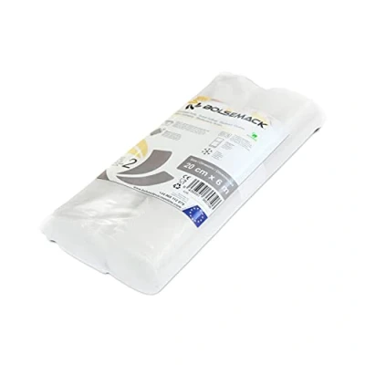 Afbeelding van 2 rollen voor vacuümapparaten, 20 cm x 6 meter (vacuümzakken levensmiddelen) alle soorten huishoudelijke verpakkers.