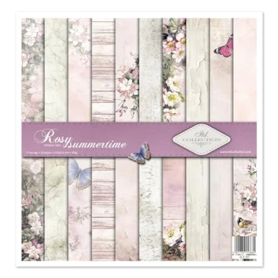 Afbeelding van ITD Collection Scrapbooking Pakket 12x12&quot;, Papier, Decoupage, Decor Kaart Maken Papier 310 x 320 mm (Rosy Summertime)