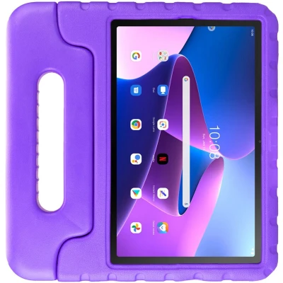 Afbeelding van HappyCase Kinder Tablethoes Geschikt voor Lenovo Tab M10 Plus/FHD Plus Kindvriendelijke Hoes Beschemhoes Kinderhoes met Handvat en Standaard Paars
