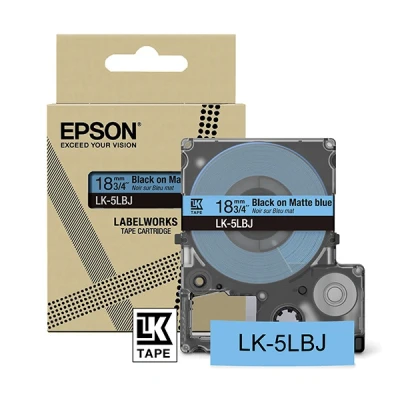 Image de Epson LabelWorks LK 5LBJ Noir sur bleu mat rouleau (1,8 cm x 8 m) 1 cassette(s) boîte de suspension cartouche bande pour LW C410, C610