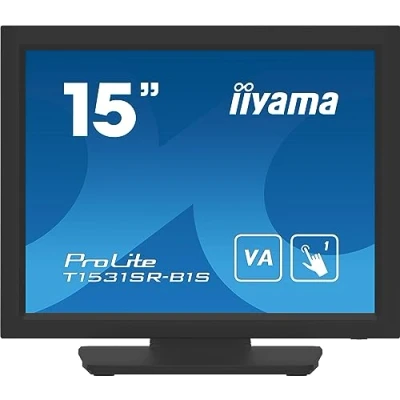 Afbeelding van Iiyama ProLite T1531SR B1S Touchscreen monitor Energielabel: E (A G) 38.1 cm (15 inch) 1024 x 768 Pixel 4:3 18 ms HDMI, DisplayPort, Audio Line out, VGA VA