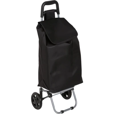 Afbeelding van 5Five Boodschappen trolley tas inhoud 30 liter zwart met wielen Boodschappentas 35 x 28 92 cm