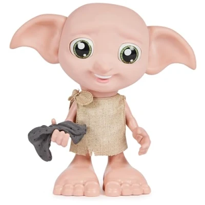 Afbeelding van Wizarding World, Harry Potter magische interactieve elfenpop Dobby 21,6 cm met sok en meer dan 35 geluiden zinnen, speelgoed voor meisjes vanaf 6 jaar (Spin Master 6069166)