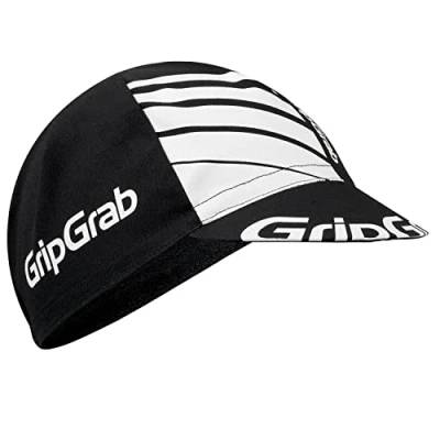 Afbeelding van GripGrab Classic Cotton Zomer Fietspet Katoenen Wielerpet Retro Koerspet Helmmuts Zwart/Wit Unisex Maat S/M (54 59 cm)