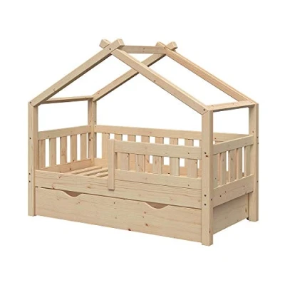 Afbeelding van Vitalispa Huisbed Design, Bruin, 70x140 cm met lade