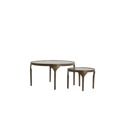 Afbeelding van Light &amp; Living Bijzettafel LAPAZ Ø85x45cm Brons Set van 2