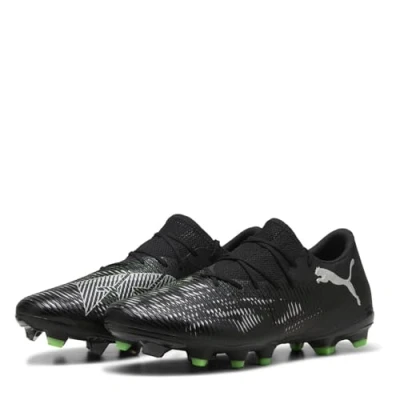 Afbeelding van Puma Future 8 Match LOW FG/AG Voetbalschoenen met kunststof noppen, Heren, Maat: 41, Black/silver/fluo green Textiel/ synthetisch