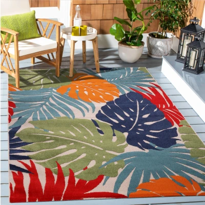 Afbeelding van Binnen en Buiten Vloerkleed Floral Outdoor Laagpolig Tapijt Multi 160x230 cm