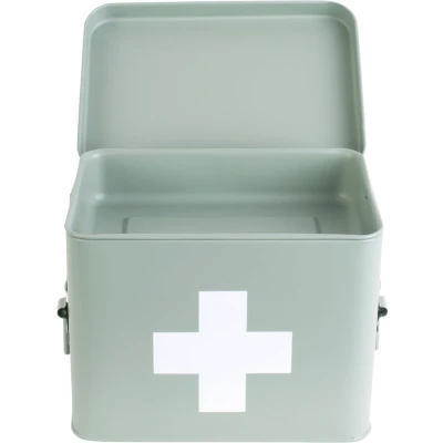 Afbeelding van present time Medicine storage box medium metal matt grayed jade