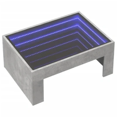Image de vidaXL Table basse avec LED infini gris béton 70x50x30 cm847612