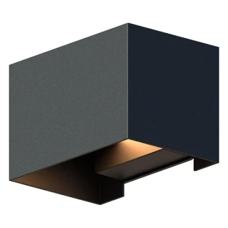 Afbeelding van Calex LED Wandlamp Venice Rechthoek Up &amp; Down Verstelbare Stralingshoek 7W Tuinverlichting Modern Design Warm Wit Licht Voor Binnen en Buiten Zwart