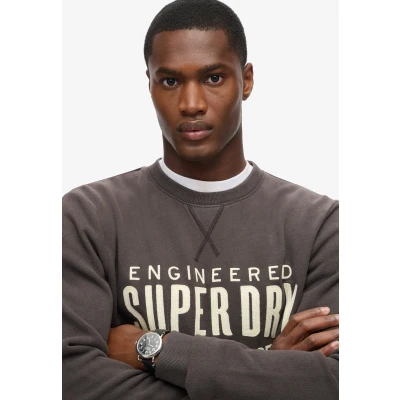 Afbeelding van Superdry Workwear Applique Sweater, Heren, Maat: Small, Carbon black