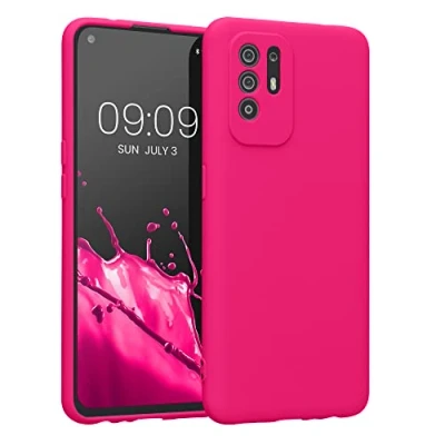 Afbeelding van kwmobile telefoonhoesje geschikt voor Oppo A94 (5G) Hoesje smartphone Precisie camera uitsnede TPU back cover in neon roze
