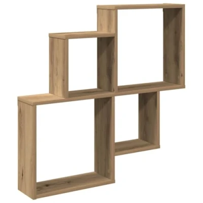 Afbeelding van vidaXL Wandschap 80x15x78,5 cm bewerkt hout artisanaal eikenkleurig