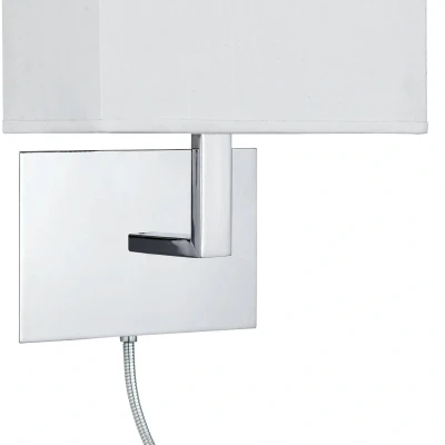 Afbeelding van Wandlamp 6519 met LED leeslamp, chroom