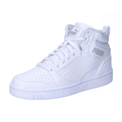 Image de PUMA Rebound V6 Mid Jr Mixte enfant Basket, WHITE COOL LIGHT GRAY, 35.5 EU