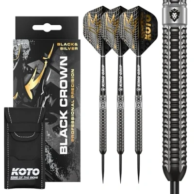 Afbeelding van KOTO Excalibur 90% Darts 23 Gram, Zwart &amp; Zilver, Set Incl. 3 Barrels, Flights + Shafts Dartwallet