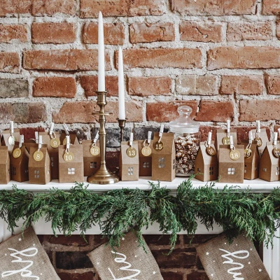 Afbeelding van Advent kalender huisjes (24 stuks) adventskalender Kerst Kerstperiode